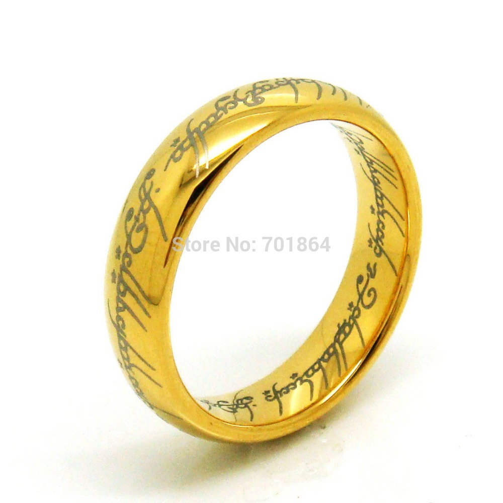 UTungsten Carbide One Ring of Power, Gold / Silver / Black