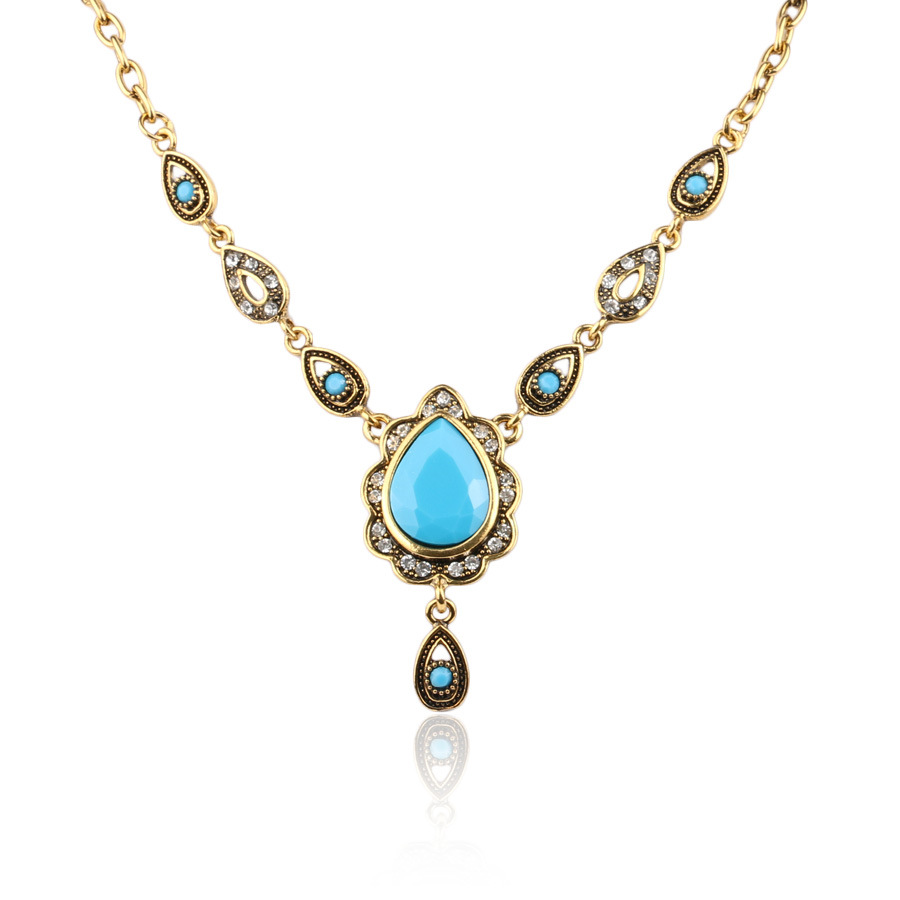 Ethnic Turkish style Necklaces for Women, Vintage Gold Color